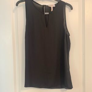 Black V-neck with silver detailing tank top